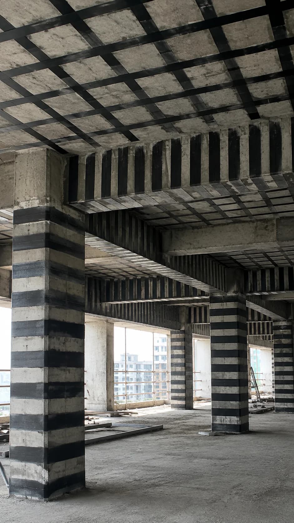 Estructura en obra reforzada con sistema FibraCarb