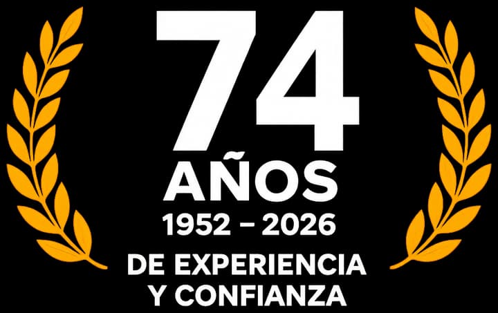 74 años · 1952 – 2026 · Experiencia y confianza